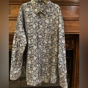 Alan Flusser Black and Cream Paisley Men's Shirt